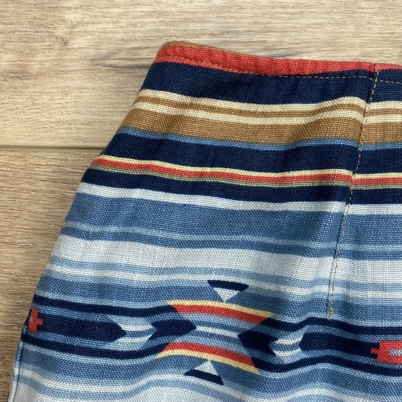 NWT Jones New York Linen Wrap Mini Skirt‎ Western Aztec Stripe Southwestern - Picture 2 of 14